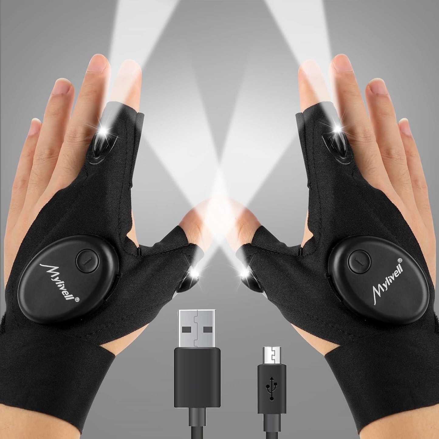 Mylivell USB Handsfree  LED Flashlight Gloves