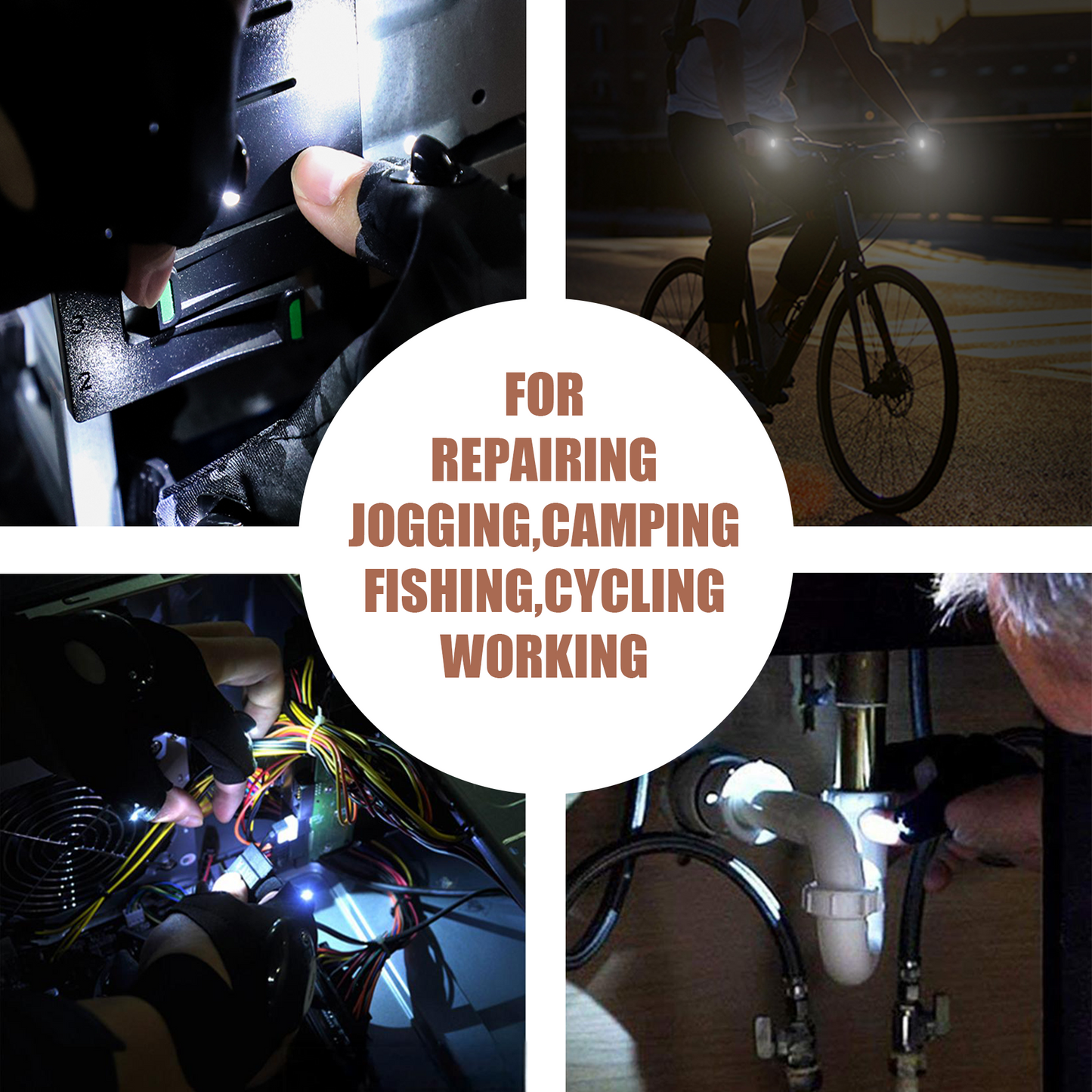 Mylivell USB Handsfree  LED Flashlight Gloves