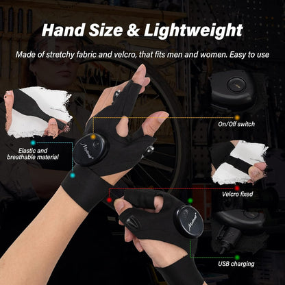 Mylivell USB Handsfree  LED Flashlight Gloves